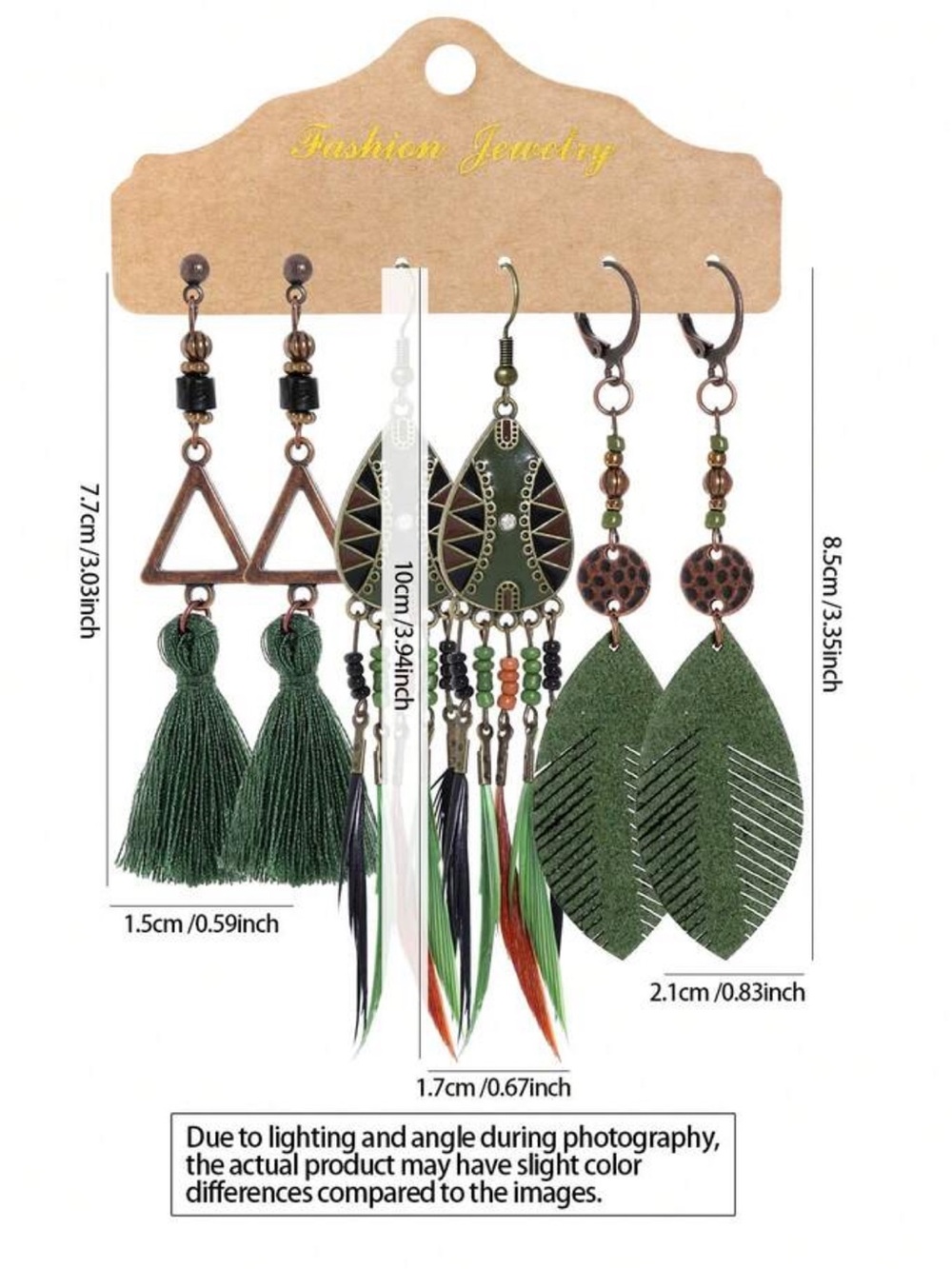 🐛 SET OF 3 Dangle Earrings 🐛 - Picture 2 of 2